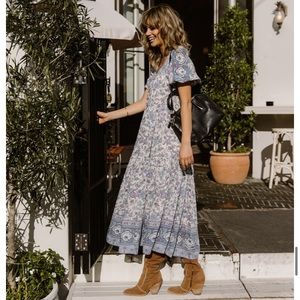 Spell Folk Song Square Neck Gown